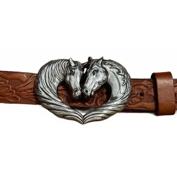 Justin Boots Brown Belt with Silver Buckle - Picture 7 of 10